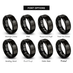 font options for inside engraving on black biohazard symbol rings