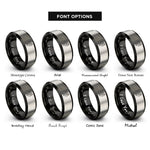 font options for inside engraving on black & gray birch leaf twig rings