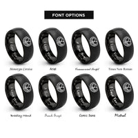 font options for inside engraving on black bird nest eggs rings