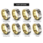 font options for inside engraving on gold & grey bird nest eggs rings