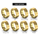 font options for inside engraving on gold bird of paradise rings