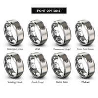 font options for inside engraving on gray bird of paradise rings