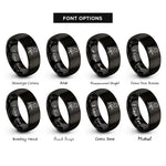 font options for inside engraving on black bird on branch rings
