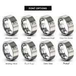 font options for inside engraving on grey bird on branch rings