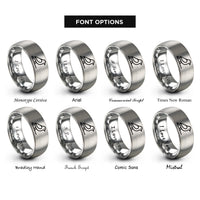 font options for inside engraving on gray bird perch rings