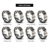 font options for inside engraving on silver bird perch rings