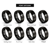 font options for inside engraving on black bird track rings