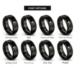 font options for inside engraving on black bird track rings