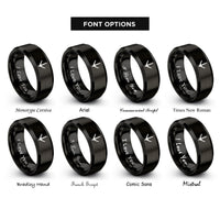 font options for inside engraving on black bird track rings