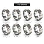 font options for inside engraving on gray bird track rings