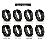 font options for inside engraving on black birds flock moon rings