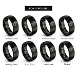 font options for inside engraving on black birds rising rings