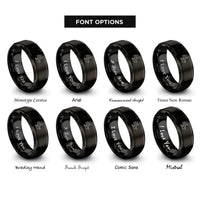 font options for inside engraving on black birds rising rings