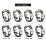 font options for inside engraving on grey birds rising rings