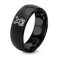 Birthday And Gift Anniversaries – black tungsten rail crossing sign ring