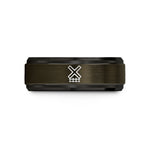 custom rings for her – gunmetal & black tungsten rail crossing sign wedding band
