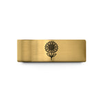 custom engraved rings present – gold tungsten september aster wedding band