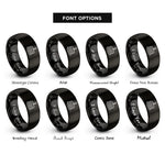 font options for inside engraving on black birthday cake rings