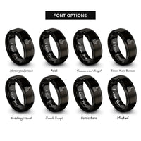font options for inside engraving on black birthday cake rings