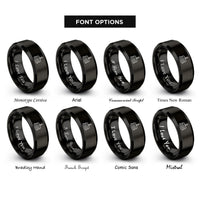 font options for inside engraving on black birthday cake rings