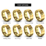 font options for inside engraving on gold birthday cake rings