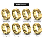 font options for inside engraving on gold birthday cake rings