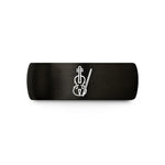 tungsten bands for men – black & gold tungsten fiddle bow wedding band