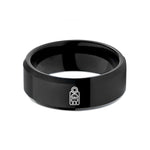 cool rings for boyfriend – black tungsten light meter wedding band