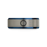 romantic presents for guys – black & blue & grey tungsten rope circle wedding band