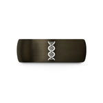 engraved rings for women – gunmetal & blue tungsten protein alpha helix wedding band