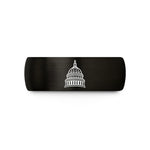 stylish rings for women – black & rose gold tungsten u.s. capitol dome wedding band