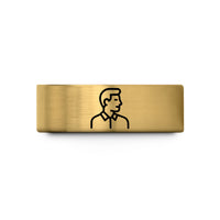 engraved ring for him – gold tungsten papa wedding band