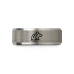 cool presents for men – black & silver tungsten spotted mouse wedding band