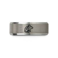 cool presents for men – black & silver tungsten spotted mouse wedding band