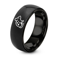 Birthday Gift for Him – black tungsten spotted mouse ring