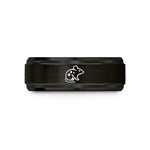 custom men's engagement ring – black tungsten spotted mouse wedding band