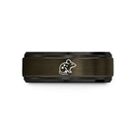 men's tungsten wedding band – gunmetal & black tungsten spotted mouse wedding band