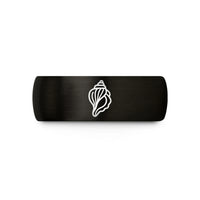 stylish rings for ladies – black & rose gold tungsten conch shell wedding band