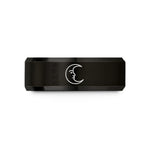 women's fashion rings online – black tungsten crescent moon face wedding band
