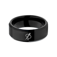 unique present ideas her – black tungsten needle thread wedding band
