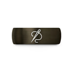 unique present ideas her – gunmetal & black tungsten needle thread wedding band