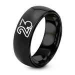 Birthday Gift for Women – black tungsten number 23 ring