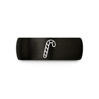 anniversary presents for couples – black & rose gold tungsten candy cane wedding band