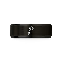 anniversary presents for couples – black & rose gold tungsten candy cane wedding band