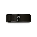 personalized jewelry for her – black tungsten candy cane wedding band