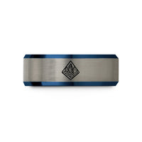 unique birthday present ideas – blue & gray tungsten paine cuernos wedding band