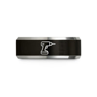 creative presents for wife – black & gray tungsten power drill wedding band