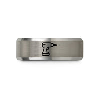 best anniversary present ideas – black & gray tungsten power drill wedding band