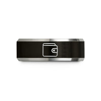 special women birthday present – black & grey tungsten wallet wedding band