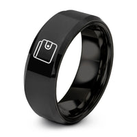 special women birthday present – black tungsten wallet ring